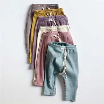 

Baby Solid Leggings Toddler Ribbed Pants Little Boys Girls Casual Harems Pants Kids Trousers Bottoming Pant