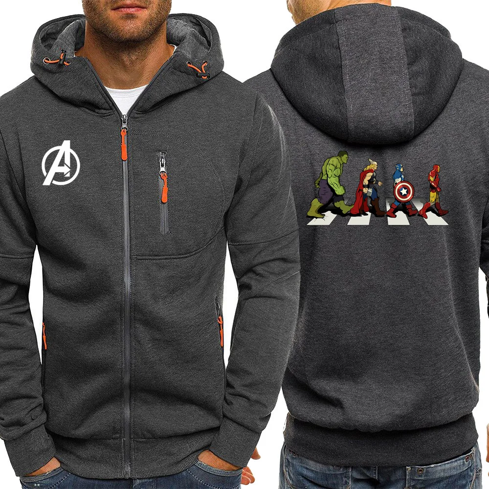  2019 Autumn Sportswear Men Hooded The Avengers Superhero Casual Coat Marvel Fleece Jackets Zipper H