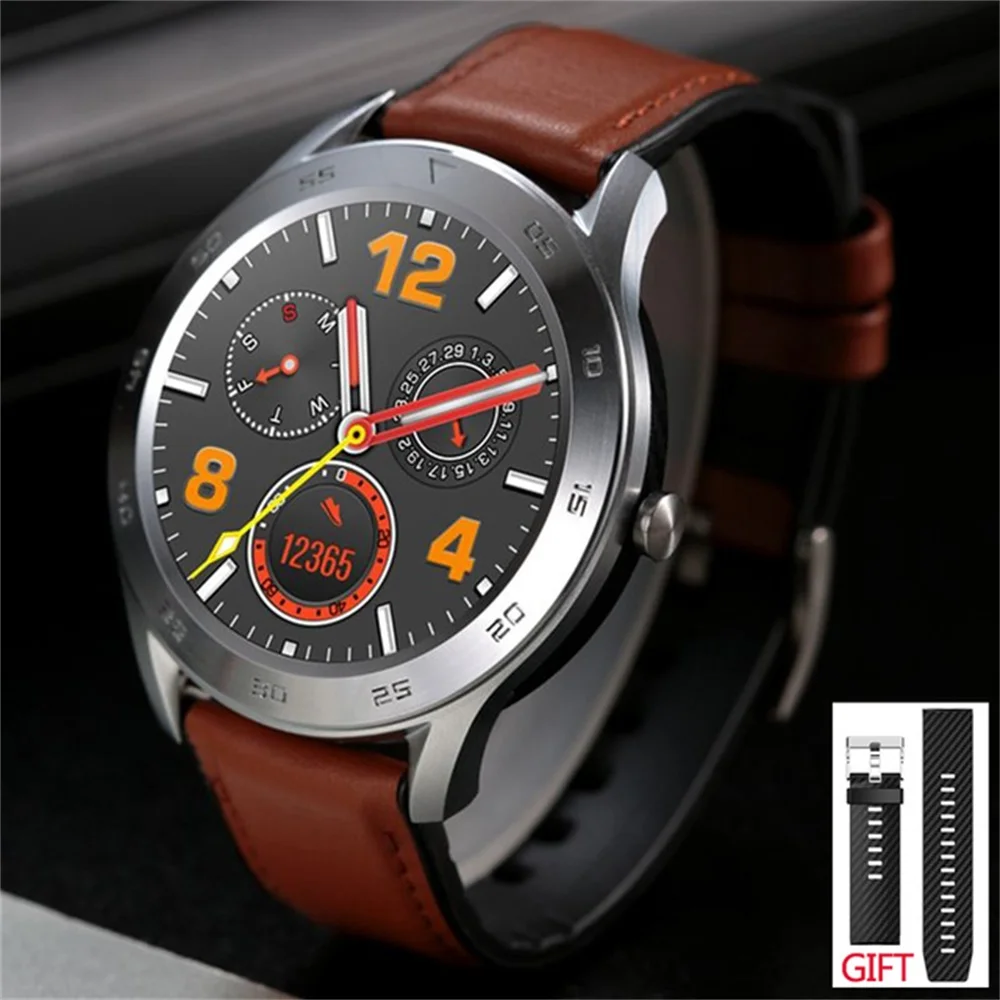 silver Coffee color Finow DT98 Смарт-часы для мужчин телефонный звонок циферблат ECG PPG Полный Круглый сенсорный экран Smartwatch Водонепроницаемый IP68 для Android IOS - Цвет: silver Coffee color