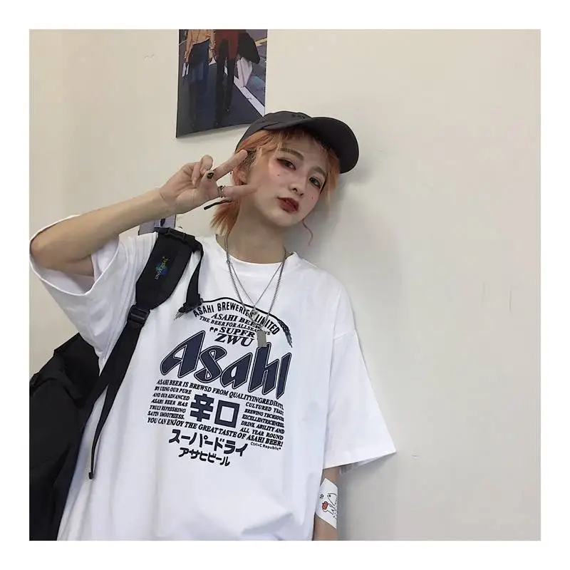 Японский Harajuku футболка для мужчин Лето Хип Хоп футболки уличные футболки короткий рукав Повседневный Топ Высокая уличная футболка для женщин