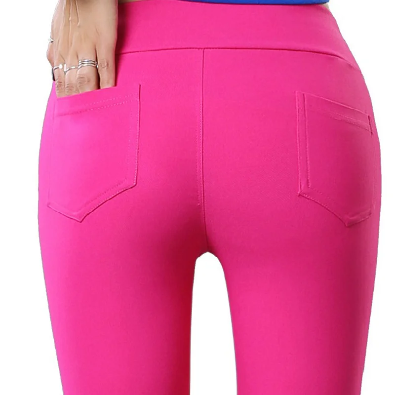 

S-6XL15 Colors New Winter Plus Size Women's Pants Fashion Candy Color Skinny High Waist Elastic Trousers Fit Lady Pencil Pants
