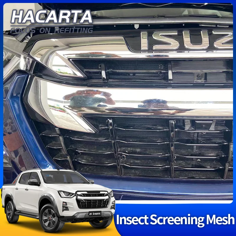 Car Exterior Accessories Car Grill Mesh Fit For D-MAX Stainless Front Grille Insert Net Insect Screening Mesh Cover Trim Car Accessories
