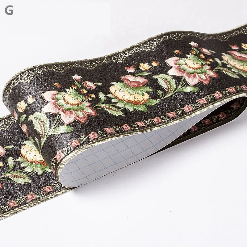 cozinha, à prova d'água, autoadesivo, borda floral, papel de parede