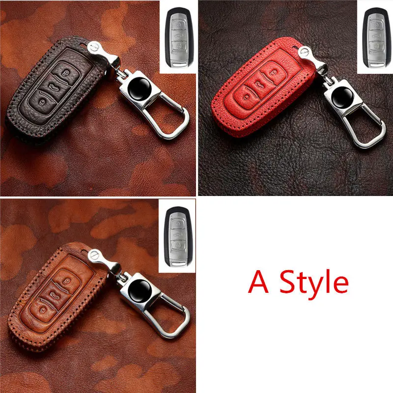 Чехол для ключей из натуральной кожи для Geely Atlas Boyue NL3 EX7 Emgrand X7 EC7 EC718 EC715 Global Hawk GX7 SUV GT GC9 borui брелок - Название цвета: A