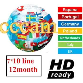 

2019 Europe ccam Spain Cccams 6/7lines 1 Year for Portugal Germany Poland Italy satellite TV receiver far working flawl