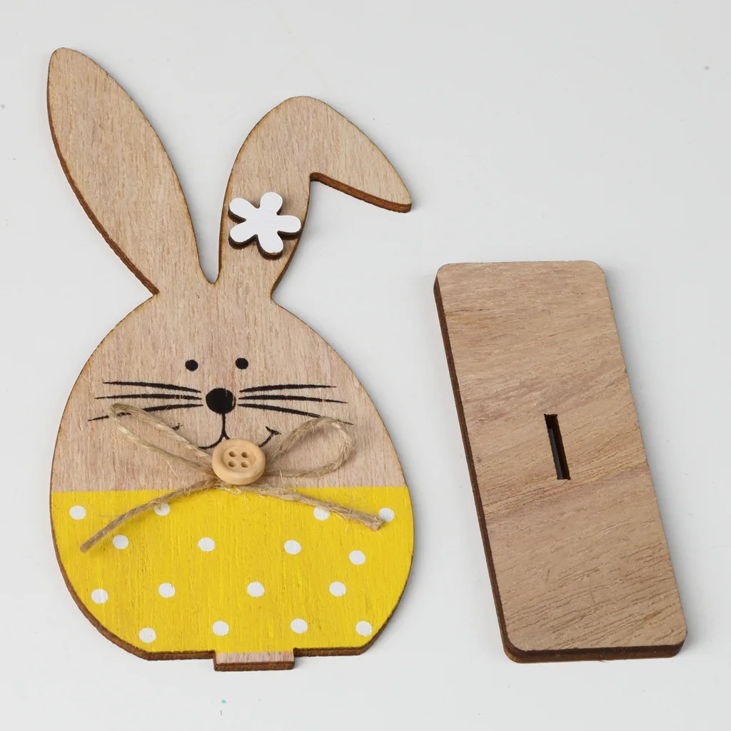 Деревянный Кролик Пасхальный Дом Сад кофе дом украшение DIY подарки