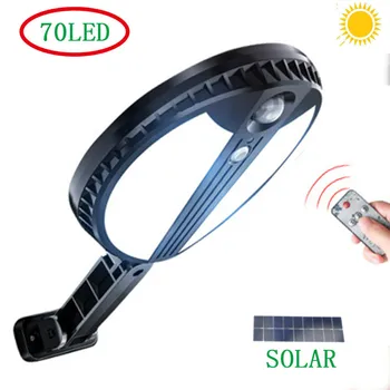 

70led Solar Street Light IP65 waterproof Garden Fence Solar lights outdoor PIR Remote Control Sensor Detection Solar Wall Lamp
