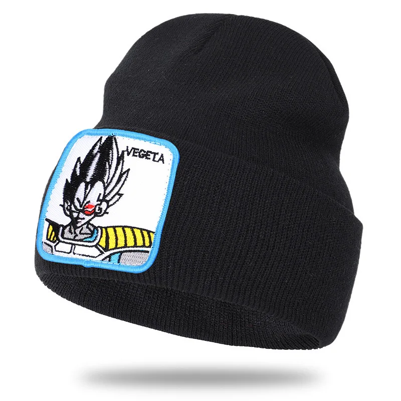 Аниме Dragon Ball зимний головной убор для мужчин женщин вязаная зимняя шапка вязаная Лыжная Шапка Кепка в стиле унисекс модные шлепанцы дропшиппинг - Цвет: Черный