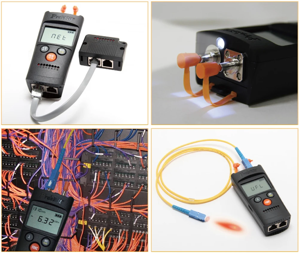 Pro'sKit MT-7602-C Многофункциональный измеритель мощности оптического волокна 4 в 1 кабельный тестер оптический измеритель мощности детектор неисправностей кабельный тестер
