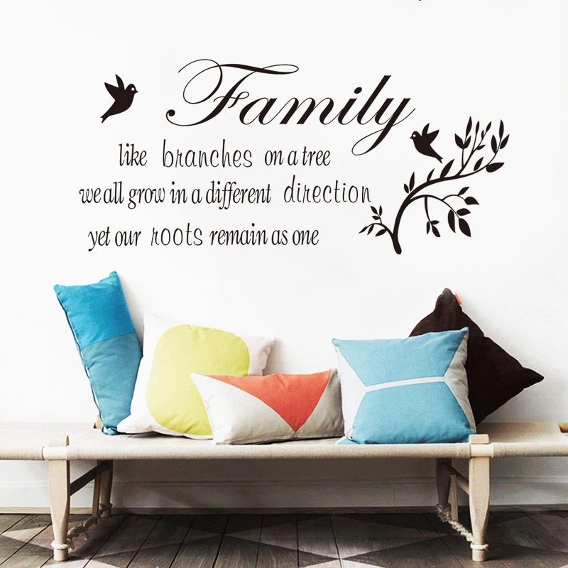 Wall Decals Family Like Branches On A Tree Quotes Stickers Removable Vinyl Kitchen Bedroom Livingroom Murals Decoration DW20078 | Дом и сад