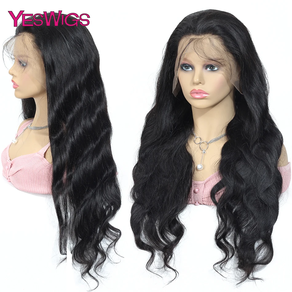 YesWigs волнистые парики для волос с волосами для младенца 360 парики для волос для черных женщин индийский волос Remy натуральный цвет