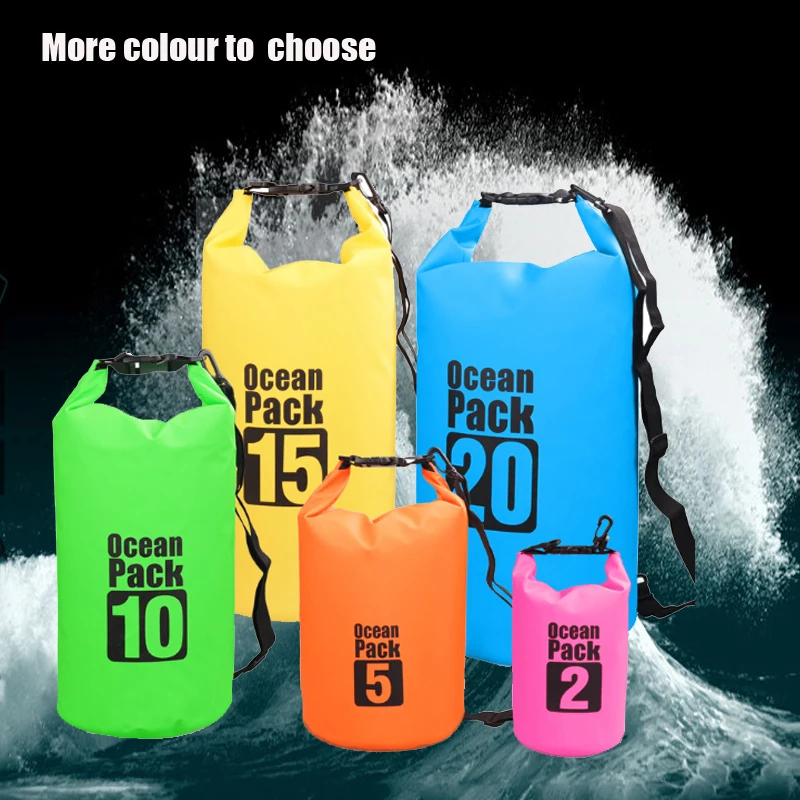 ПВХ 5L 10L 20L Открытый Дайвинг сжатия хранения водонепроницаемый мешок сухой мешок для мужчин женщин плавания рафтинг каяк