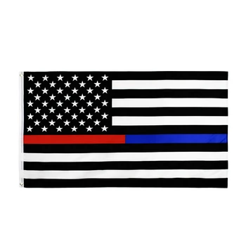 

Xiangying 3x5Fts Thin Red And Blue Line Dual American Flag for Police Officers Firefighters First Responders