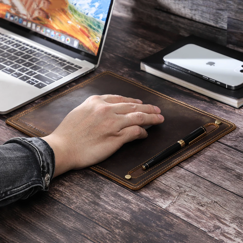Contacts Family-mouse Pad Antiderrapante com Suporte para Caneta Tapete para Laptop Couro Nuvem Mouse Gamer Nova Almofada para Mesa Retrô Confortável - Imagem 5