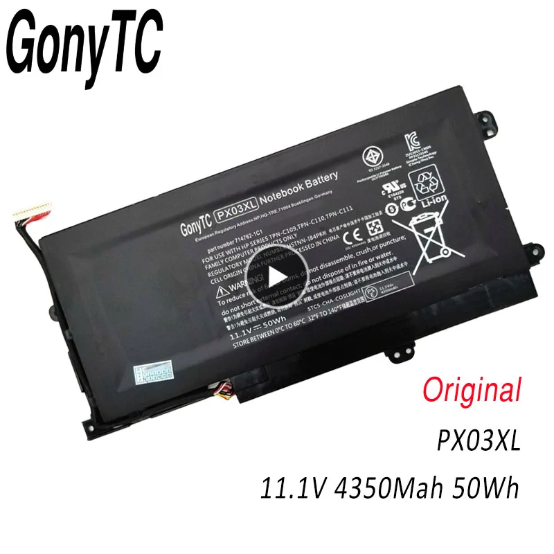 

Аккумулятор PX03XL для ноутбука HP Envy 14 14-K010US 14-K027CL TPN C109/C110/C11 11,1, HSTNN-LB4P В, 50 Втч