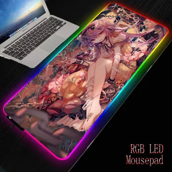 

MRGBEST Japanese Anime Girl RGB Led Large Mouse Pad Gamer Xxl Computer Mousepad Keyboard Desk PC Mause Mat with Backlit