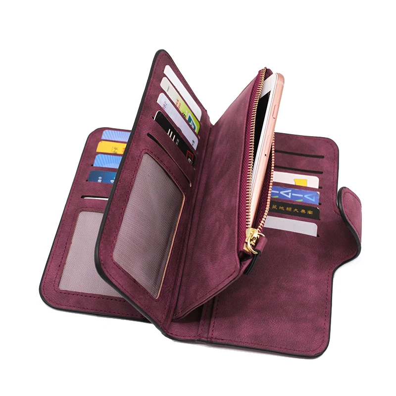 

Brand Leather Women Wallets High Quality Designer Zipper Long Wallet Women Card Holder Ladies Purse Money Bag Carteira Feminina