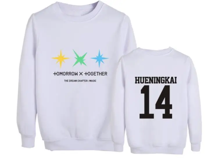 Новое поступление txt the dream chapter magic album одноименный Принт толстовки kpop унисекс флисовый пуловер с круглым вырезом толстовка - Цвет: 12