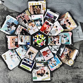 21 ピース/ロット漫画コンビネーションウォールフォトフレーム壁掛け写真紙クリップロープ DIY 壁絵アルバムホームデコレーション