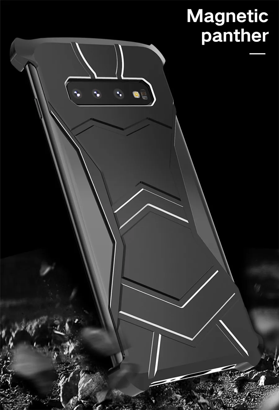 Алюминиевый металлический чехол для samsung Galaxy S10 Plus S10e, магнитная металлическая пантера, противоударный чехол на заднюю панель для samsung Note 9, чехол