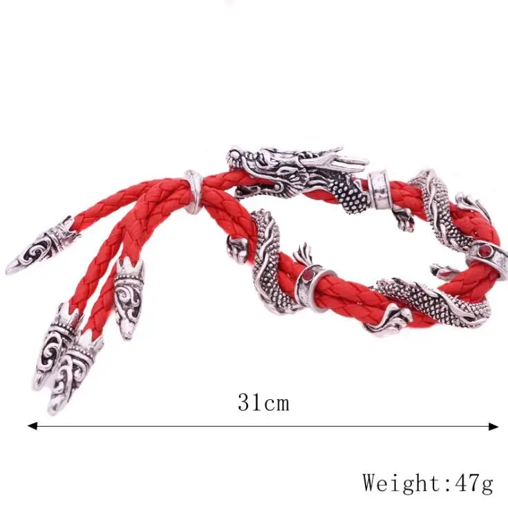 Leather Bracelet Fashion Bracelet Fashion Jewelry Classic Leather Rope Men dragon bracelet Adjustable Vintage Metal Bracelets & Bangles Halloween Fashion Jewelry Men woman Gift