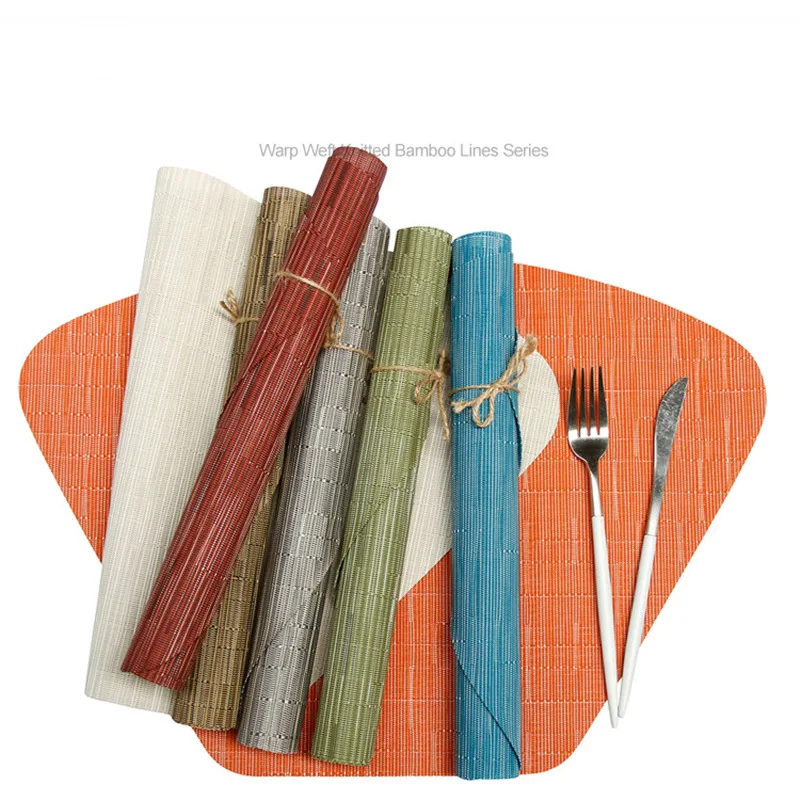 

6pcs New Table Mats Modern Waterproof Anti-oil Plastic PVC Combination Placemat Eco-Friendly Coaster Cup Hotel Home Decoration