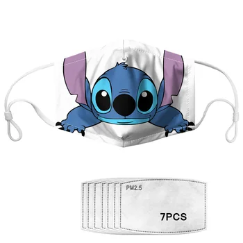 

Mouth Cover Mask Cartoon Stitch Print 7pcs Anti Haze PM2.5 Filter Elestic Comfortable Anti Air Dust Mask For Kids
