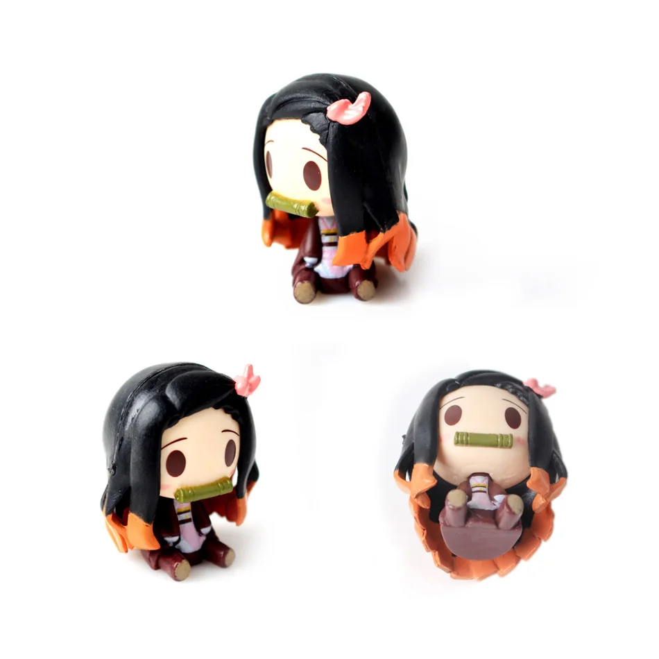 4pcs Anime Figure Demon Slayer Kimetsu No Yaiba Doll Tanjiro Nezuko Zenitsu Demon Slayer Kawaii Room Decoration Children's Toys