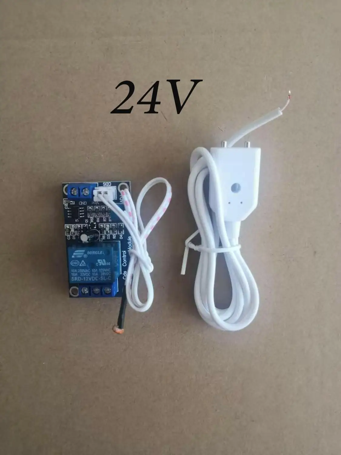 Módulo de relé con Sensor de fugas de agua, 24V, Detector de desbordamiento de inundación con Cable para seguridad inteligente del hogar