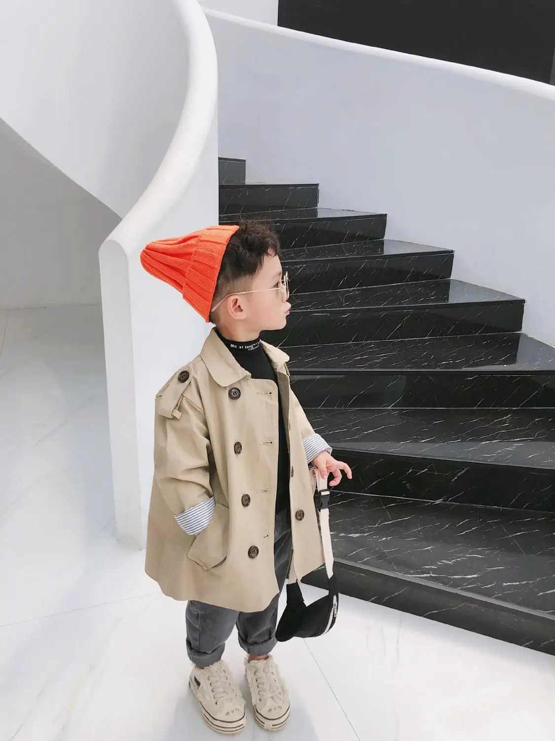 Tanie New fashion dziecięcy płaszcz zimowy czerwony szary jesień kurtka dla dzieci rękaw sklep