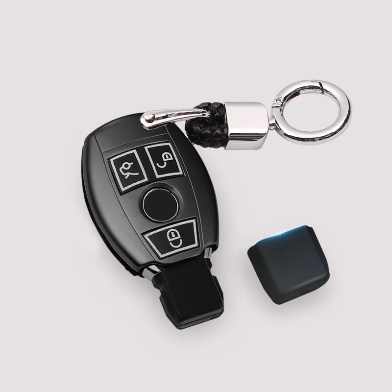 Светящийся эффект сплав + резиновый чехол для ключей автомобиля Брелок Mercedes Benz C