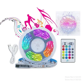 

DC5V LED Strip USB Cable Power Flexible Light Lamp 0.5/2/5M SMD 5050 with 24Key Remote Control Desk Decor TV Background Lighting