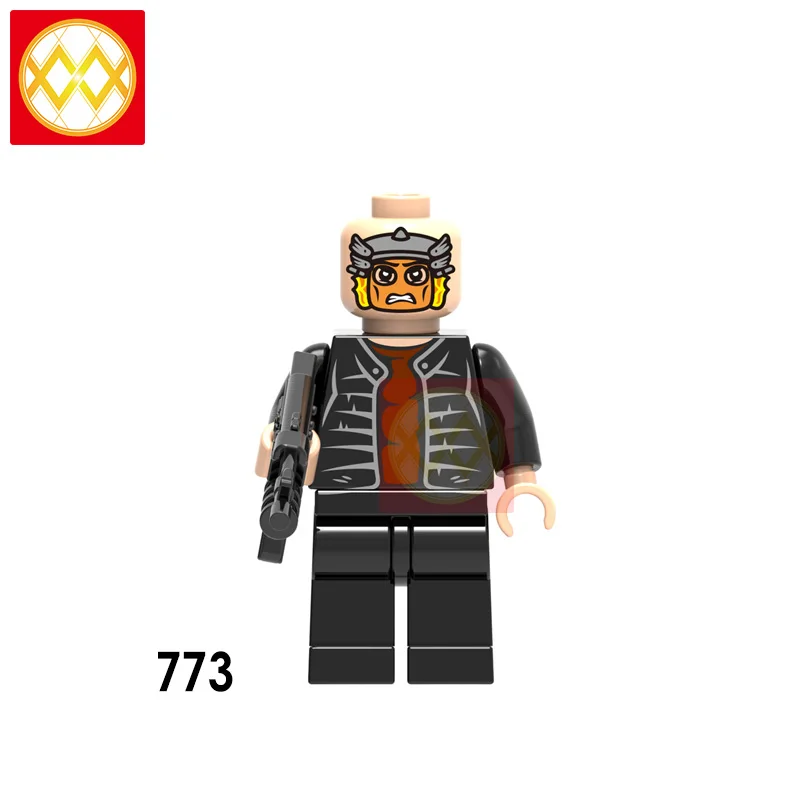 XH773 Hello Boy Ghost мотоциклист Гидра строительные блоки Surfur Firestorm Robocop Blade Supervillians красные игрушки в форме черепа детские подарки - Цвет: XH773