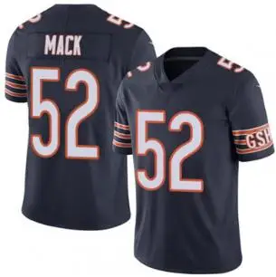Мужские 52 Khalil Mack Джерси 34 Walter Payton 10 Mitchell Trubisky 100th anniversary 39 Jackson Футбол сшитые медведи майки