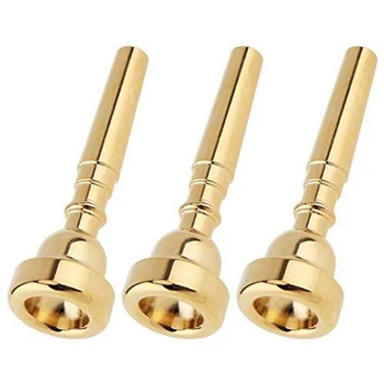 

HOT-Trumpet Mouthpiece 3C 5C 7C Size Instrument Accessory (3 Pack Gold)
