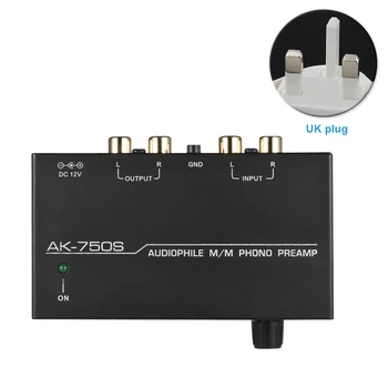 

Home Phono Preamp Low Noise Volume Adjustable Stereo Preamplifier Turntable Portable Metal Audio With Level Controls Black