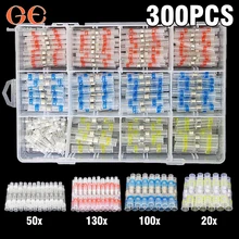 

300Pcs Solder Seal Wire Connectors - Heat Shrink Solder Butt Connectors - Solder Connector Kit - Automotive Marine Insulated