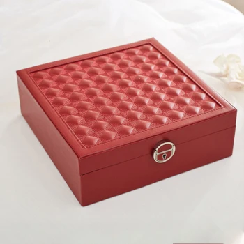 

Jewelry Box Necklace Earring Ring Storage Organizer Big Capacity Leather Jewel Case for Girls Women