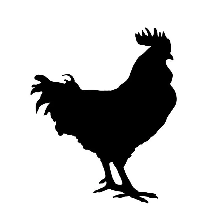 

13CM*15.6CM Cock Decorate Car Trunk Pattern Car Sticker Vinyl Decal Black/Silver C4-3043