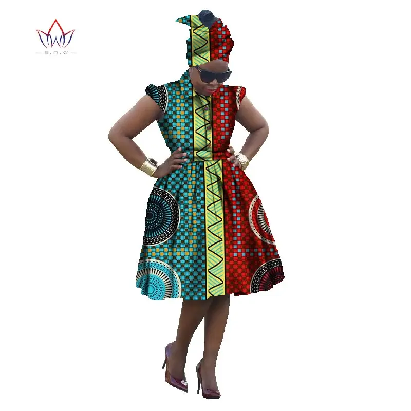 БРВ летнее платье африканские традиционные Дашики для женщина Базен Riche элегантный Африке Воск бальное платье плюс Размеры ни WY448 - Цвет: 23