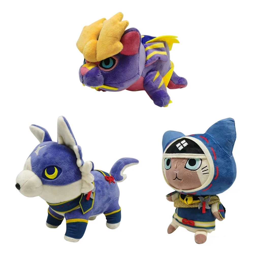 Японская игра Monster Hunter Rise плюшевая игрушка мягкая Kawaii Dragon Magaimagado Ailu Cat подарок на