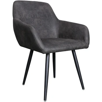

Brown-gray slightly distressed leather upholstered armchair