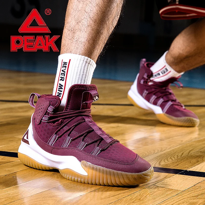 PEAK Man Light Basketball Shoes Breathable Anti-slip Basketball Sneakers Men Street Sports Shoes Lace-up Sports Gym Boots