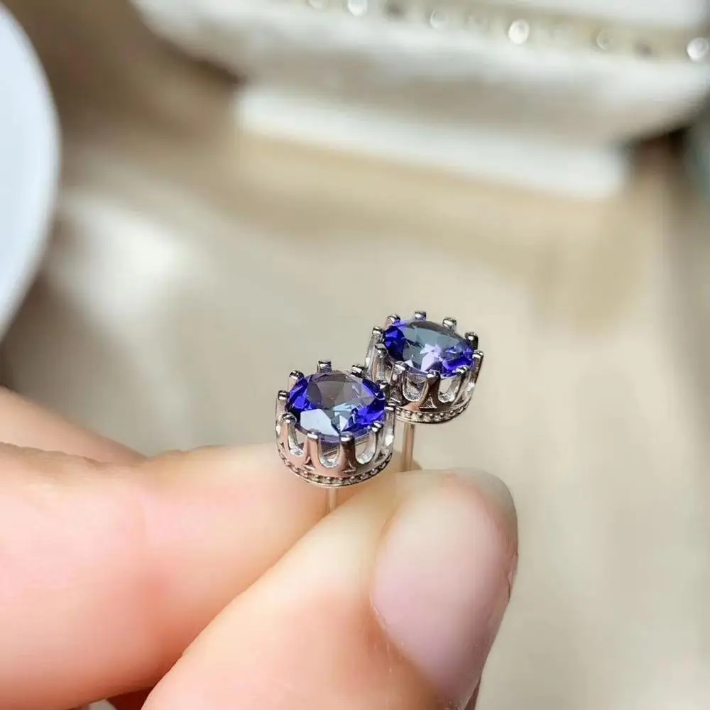 Natural And Real Tanzanite Earring 925 sterling silver Fine jewelry | Украшения и аксессуары