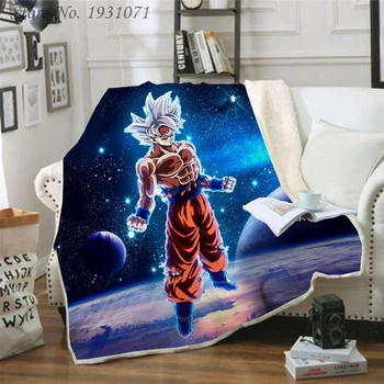 

Japan Anime Dragon Ball Z 3D Velvet Plush Blanket Bedspread For Kids Girls Sherpa Blanket Couch Quilt Cover Travel 07