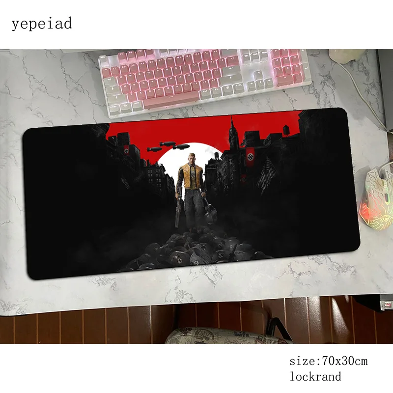 Wolfenstein Mouse Pad 700X400X3Mm Gaming Mousepad Anime Popular Office Notbook Desk Mat Best Seller Padmouse Games Pc Gamer Mats