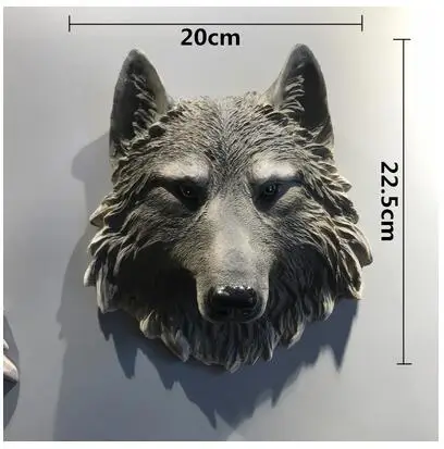 3D животное Настенный декор смола лев леопард медведь головная Фигурка декоративная стена Хэллоуин вечерние домашние декоративные статуэтки - Цвет: Wolf