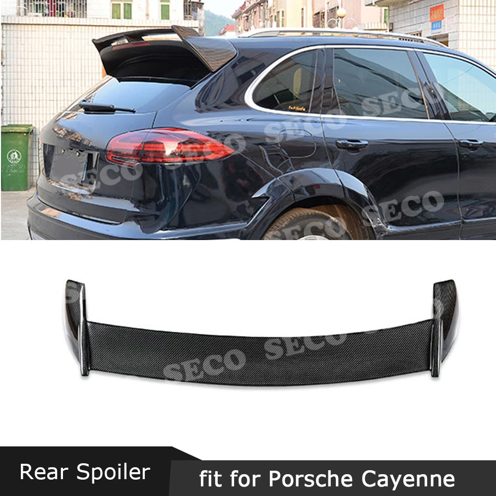 Подходит для Porsche Cayenne 958 SUV 4 Door GTS S Sport 2015 - 2017 задний спойлер из углеродного волокна
