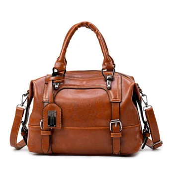 

Vintage Shoulder Bag Women New Handbags Soft Pocket Leather Crossbody Bag Lady Boston Bolsa Messenger Bag Feminina Oil Wax Purse