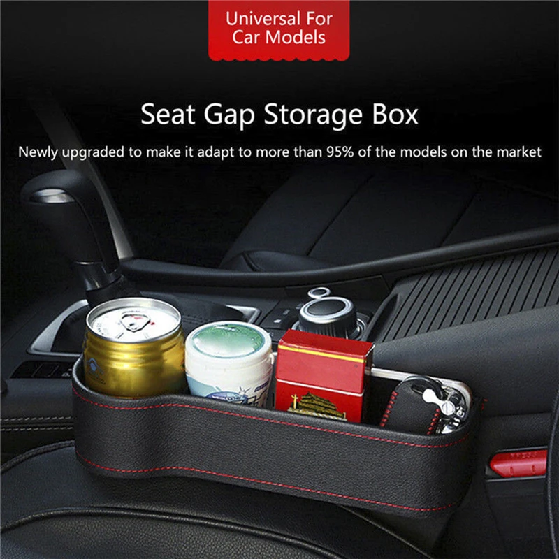 Car Seat Gap Slit Pocket Catcher Organizer PU Leather Storage Box Phone Bottle Cups Holder Auto Car Accessories interior